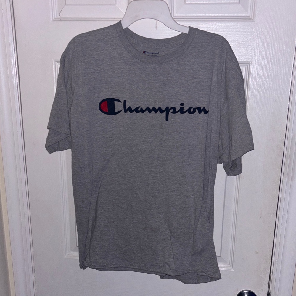 Champion Gray Short Sleeve Men's Tee. New! Never worn. Left over tv wardrobe!